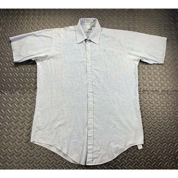 Members Only Shirt Adult Extra Large Tall Blue Button Up Short Sleeve Preppy Men - Picture 1 of 13